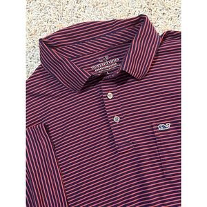 Vineyard Vines Edgartown Stretch Striped Golf Polo Pima Cotton Blend Men's L
